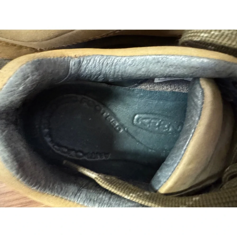 Keen Briggs Tan Beige Leather Lace Up Walking Shoes Womens Size 6.5